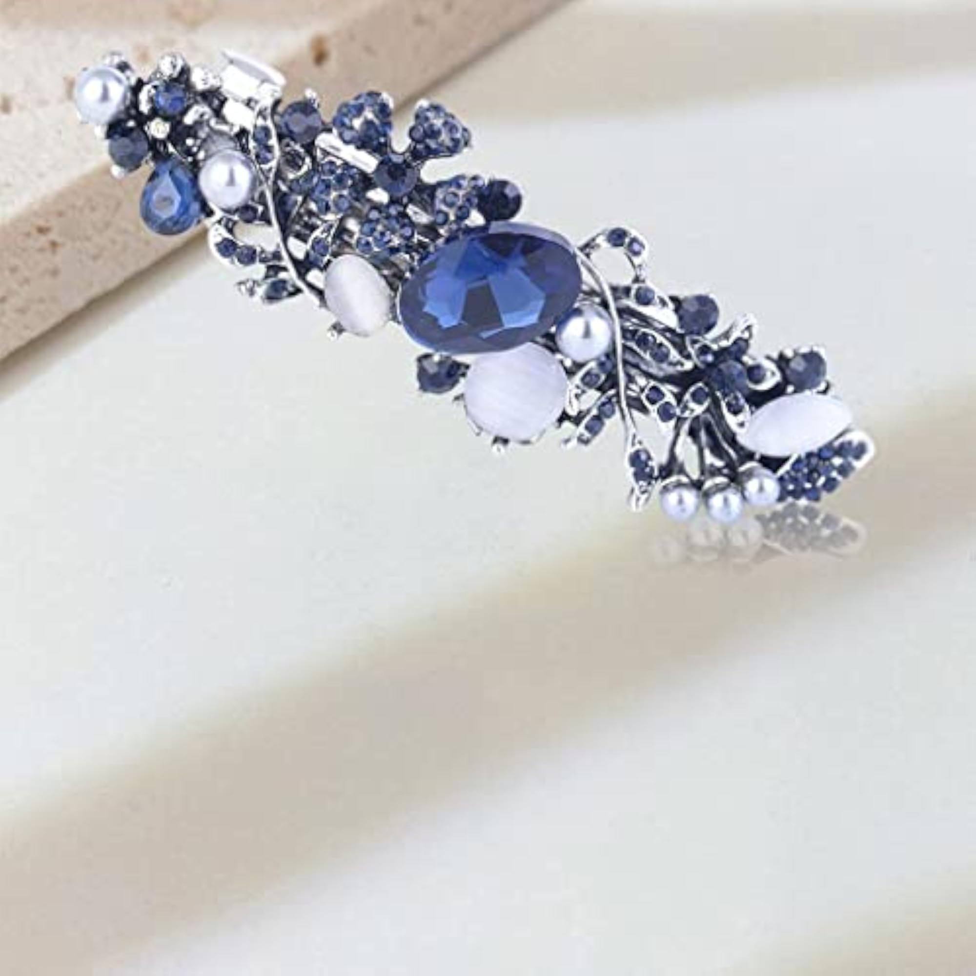 Elegant Pearl Flower Hair Barrette Clip for Weddings