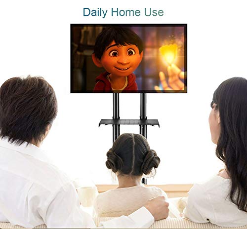 Soporte universal móvil para TV de piso con ruedas negro miniatura 5