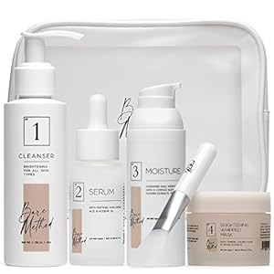 Perfecting 4 Step Skincare Kit – Women’s Full Size Skin Care Products – Cleanser + Serum + Moisturizer + Facial Mask – Made In US – Luxury Ingredients -Brighten, Hydrate, Renew, Protect