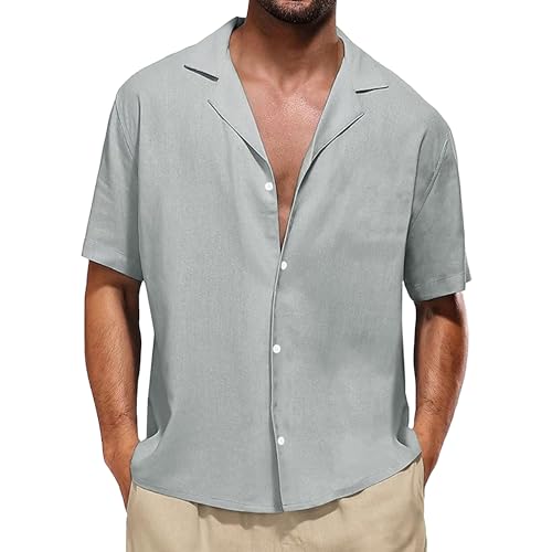 Chemise de plage anti transpiration coton homme manches courtes