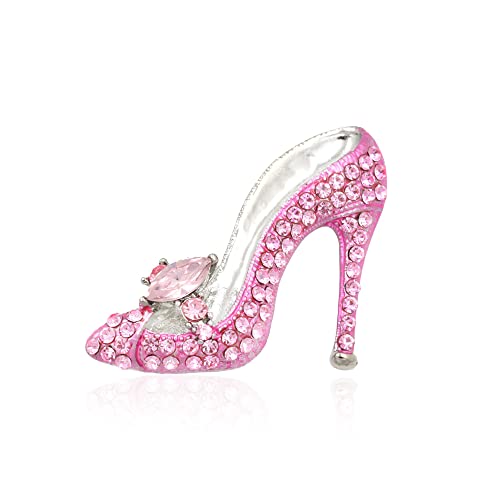 Image of High Heel Brooch Ladies Crystal Rhinestone High Heel Princess Shoes Women Stylish Charm Brooch Pin
