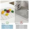 Stone Drying Mat for Kitchen Counter , Foldable 24"x16"Large Absorbent Diatomaceous Earth Dish Drying Mat, Quick Dry & Eco-Friendly for Dishes, Bottles, Cups Bathroom Any Countertop Non-Slip Mat #5