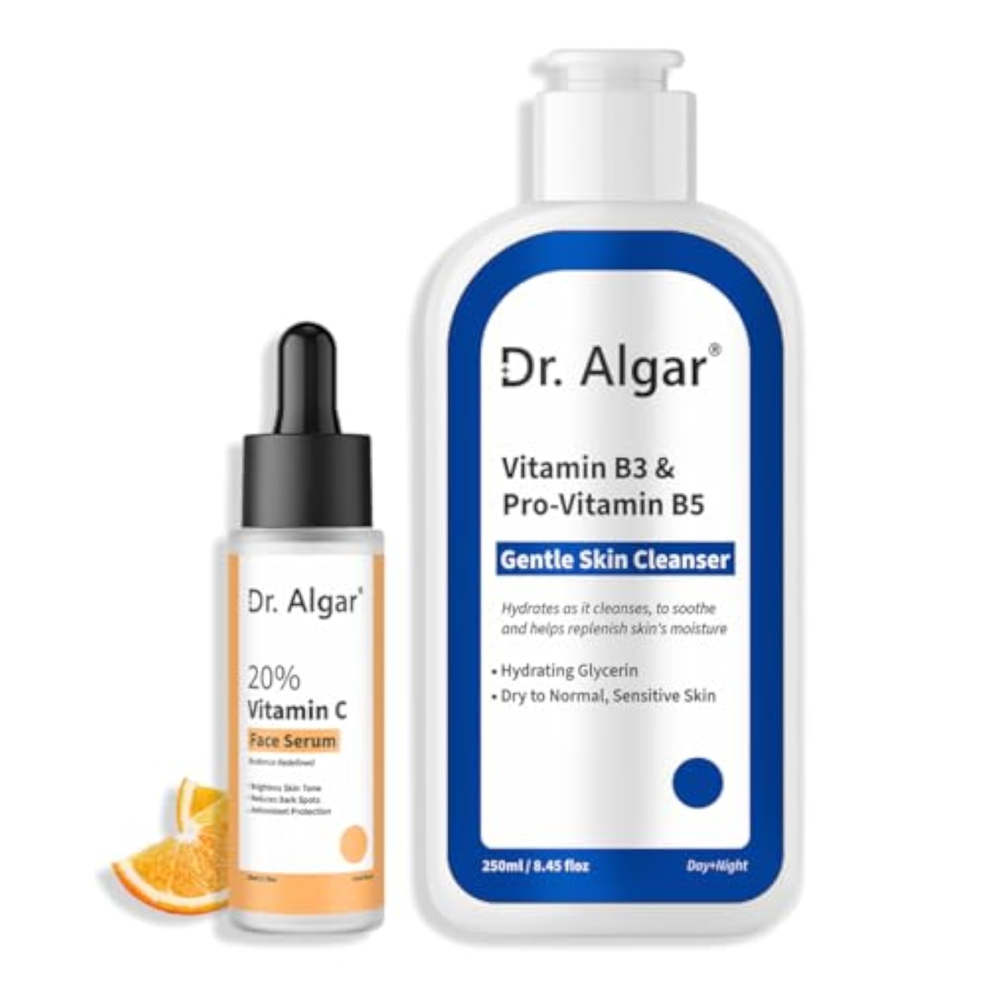 Vitamin C and B5 Skin Care Combo, Face Serum and Cleanser