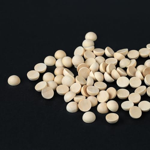 Mefuny 500pcs Mini Half Wooden Beads, 12mm Unfinished Round Split Wood Balls for DIY Projects and Craft Supplies image 5