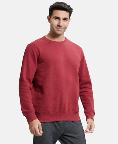 Image of Jockey US92 Men Super Combed Cotton Rich Fleece Sweatshirt with StayWarm Technology