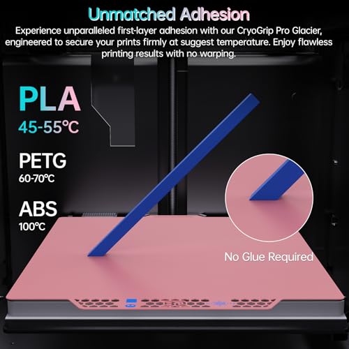 Image of BIQU CryoGrip Pro Glacier Pink Compatible with Bambu-Lab P1S /P1P /P2S /X2D /X1C /X1E /A1 3D Printers 257x257MM Panda Build Plate Double Sided Upgrade Removable Surface Platform