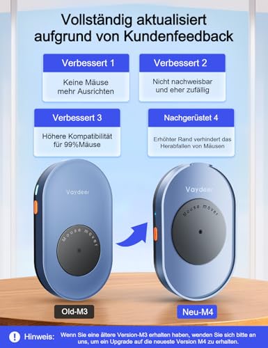 VAYDEER Mouse Jiggler, USB Mausbeweger, Blau – Ansicht 2