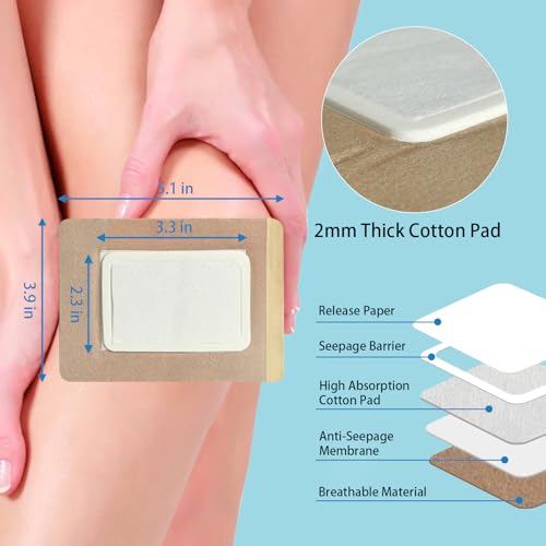 Image of 32 Pcs Castor Oil Pack Wrap, Disposable Castor Oil Patches for Belly /Leg /Back (Oils Not Included), 5.1 inch x 3.9 inch