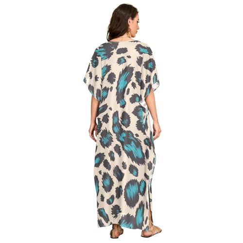 Robe de plage col V avec protection solaire léopard taille M unique