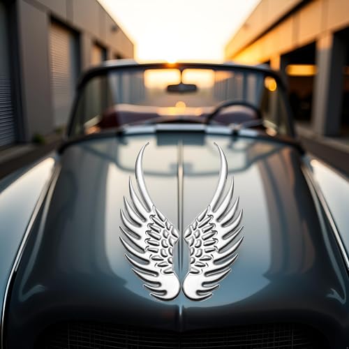 Image of 2pcs Angel Wings Car Stickers,3D Emblem Auto Sticker Badge Car Decoration Anti-Collision Auto Body Logo Decal