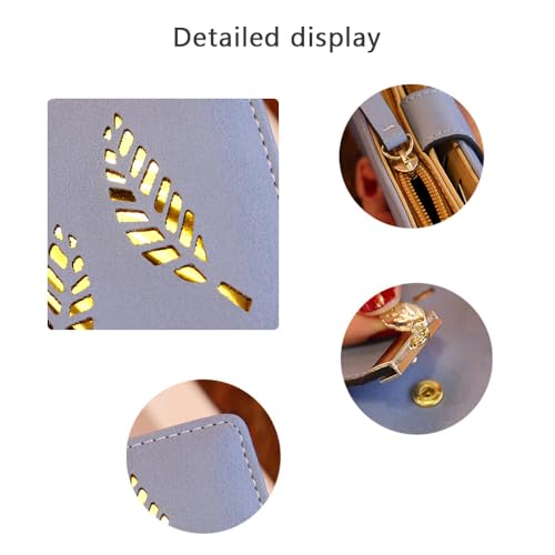 Women's Long Bifold Wallet,Clutch Wallet Handbag for Women,Card Holder Purse Zipper Buckle3