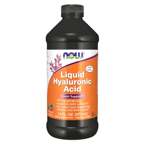 NOW Foods Supplements Liquid Hyaluronic Acid Delicious Berry Flavor 100 mg Per Serving 16-Ounce