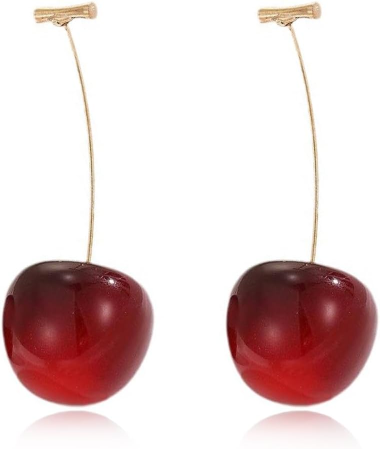 Cute 3D Cherry Fruit Drop Earrings for Women