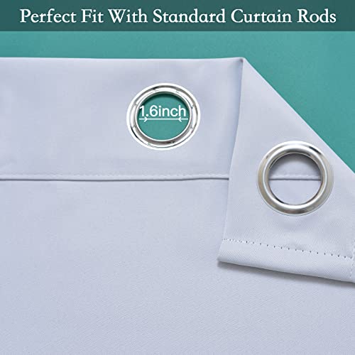 Image of SimpleHome Ombre Gradient Teal White to Gray Curtains for Bedroom, 42Wx63L | Room Darkening Curtains,Light Blocking Thermal Insulated Grommet Window Curtains for Living Room,2 Panels,63 Inches Length
