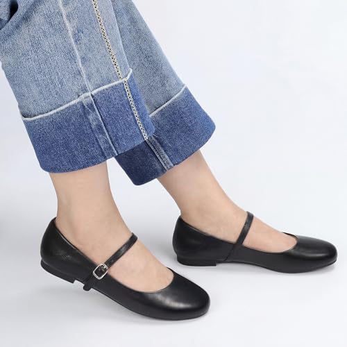 Image of Women's Mary Jane Shoes, Ballet Flats for Women, Square Toe Shoes for Women