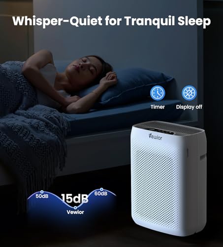 Image of VEWIOR Air Purifiers for Home Large Room Up to 3000Sq.ft, H13 HEPA Air Cleaner with Washable Filter, PM2.5 Display, Sleep Mode, Timer, Aromatherapy, Auto Mode for Smoke, Pet Hair, Wildfire