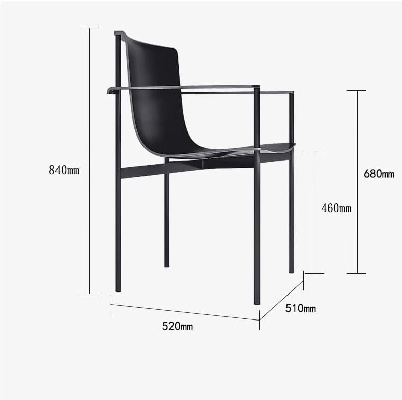 Office Chair Scandinavian Minimalist Metal Saddle Leather Dining Chair Home Bedroom with Armrests Office Chair Conference Room Reception Negotiation Chair Gaming Chair