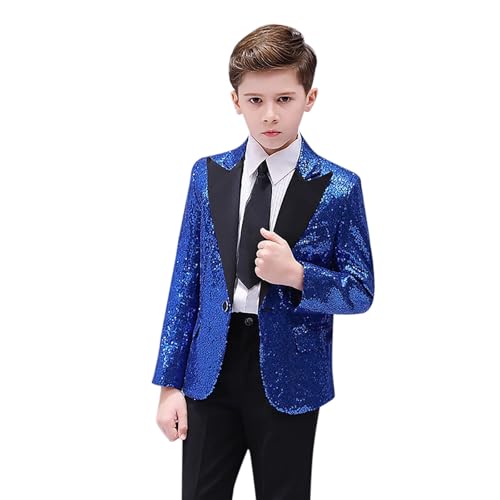 Veste à paillettes rouges garçon costume de cérémonie coupe moderne confortable