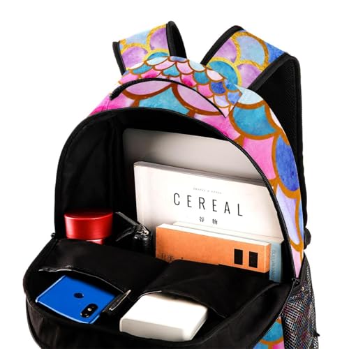 Sac à dos écailles de sirène colorées avec bretelles confort