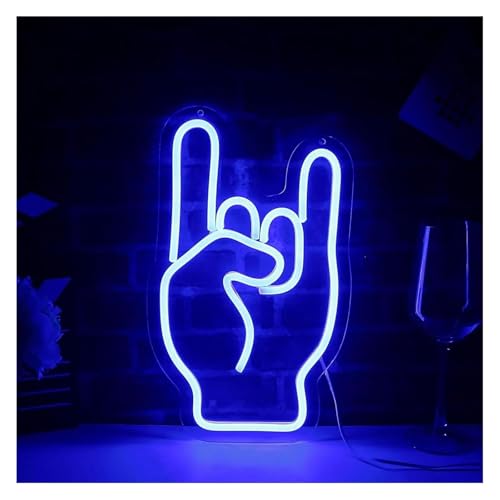 Néon Rock On Hand enseigne lumineuse dimmable pour bar et déco musique