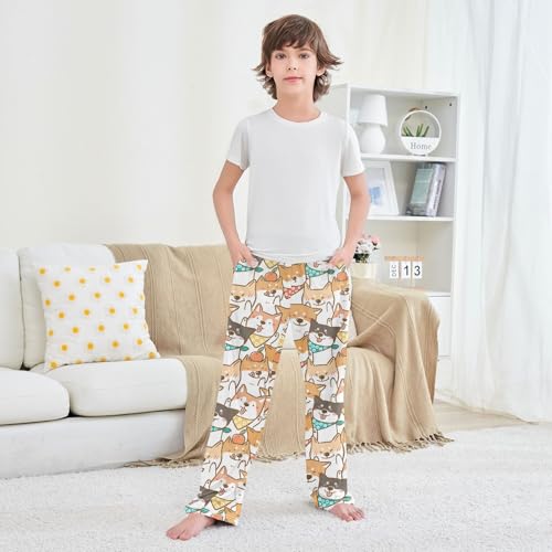 Boys' Pants Cute Shiba Inu Dog Long Bottoms Jogger Pants Elastic Waist Trousers with Pockets S-XL3