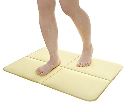 サンコー おくだけ吸着 吸水 速乾 バスマット 足ふき 浴室 50×70cm イエロー YO-29