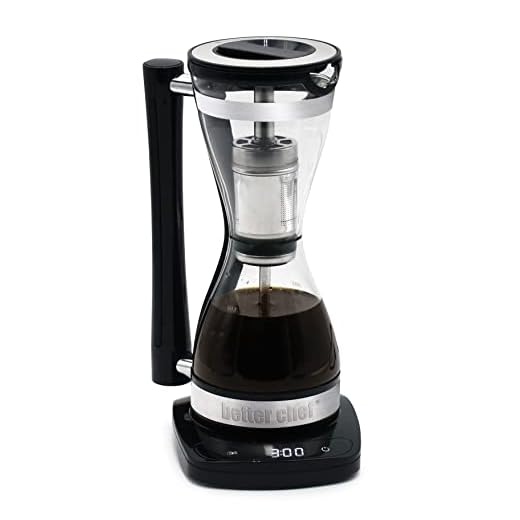 Better Chef Electric Siphon Coffee Maker | 8-ounce Single Serve Brewer | 3-Strength Settings | Stainless-Steel Permanent Filter | Keep Warm & Auto-Off | Includes Scoop & Brush | Pour-Over Coffee Taste