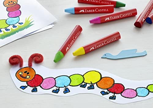 Faber-Castell 120011 - Wachsmalkreiden Jumbo, 12er Box sortiert (Packung mit 3)