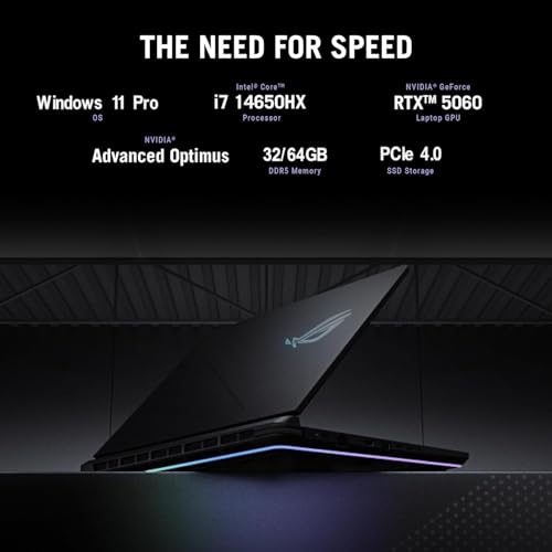 Image of ASUS ROG Strix G16 (2025) Gaming Laptop, Intel i7-14650HX(Up to 5.2GHz), NVIDIA RTX 5060, 16 inch FHD+ 16:10 165Hz /3ms Display, 64 GB DDR5, 2 TB SSD, Wi-Fi 7, All-Round RGB Light, Windows 11 Pro