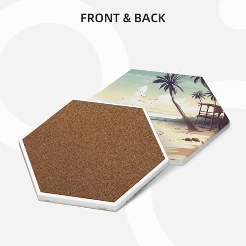 Dessous de verre en céramique protection table support métal 10,4 cm