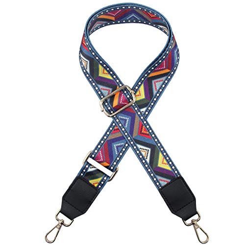 Image of Duwi Wide Handbag&Purse Strap Jacquard Woven Guitar Style Multicolor Replacement Strap Canvas Adjustable Crossbody Bag Strap