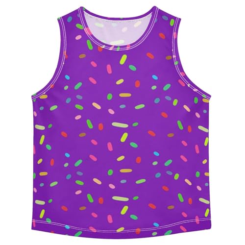 J JOYSAY Candy Sprinkle Confetti Violet Boys Tank Top Sleeveless Muscle Shirts Quick Dry Kids T-Shirts 3-15T