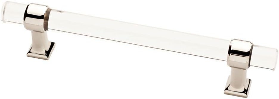 Lucite Acrylic Polished Nickel Modern Cabinet Handles Pull Furniture Door T Bar Knobs and Pull Handles (5 Pull)