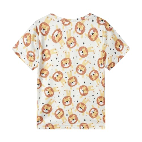 Image of LittleSpring Kids Short Sleeve Tshirt Crewneck Print Summer Tops