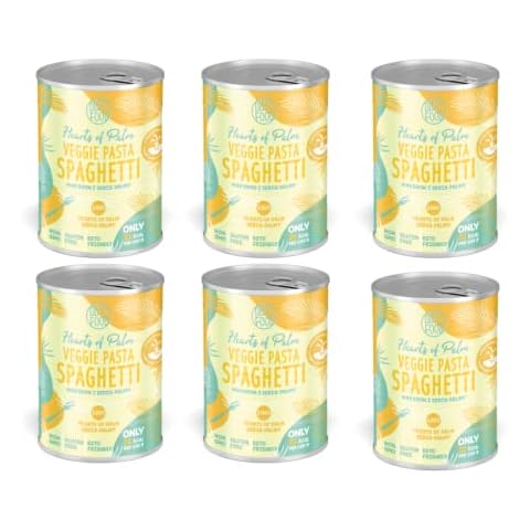 Diet Food Pasta - Hearts of Palm - Vegie Pasta Spaghetti Pack of 6 x 225g, Gluten Free - Vegan - Keto Friendly - Non GMO - Weight Loss - Low Carb - Paleo Diet - Low Calorie Snacks Cover