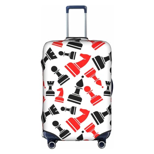 Housse de bagage élastique blanc motif échecs taille L pour sécuriser sa valise