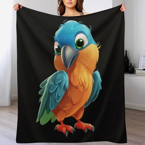 Couverture polaire en flannel épaisse Oiseau Mignon | Chaleur douce lit et canapé 100x130