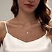 Luxval Dainty Gold Plated Diamond Pendant Necklace - Simple CZ Solitaire Cubic Zirconia Choker for Women - Trendy Girls Gold Jewelry Gift