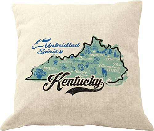 DrupsCo - Federa copricuscino in cotone e lino, 18 x 18 cm Kentucky