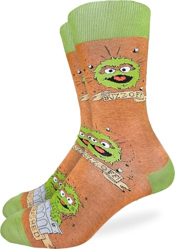 Good Luck Sock Mens Sesame Street Oscar the Grouch Socks Adult Shoe Size 7-12