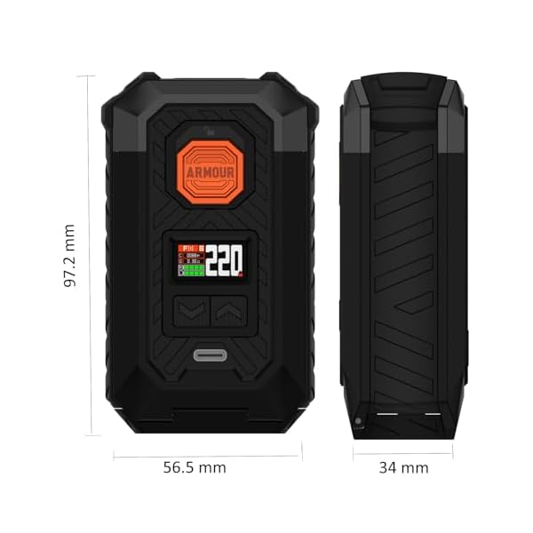 Vaporesso Armour Max Mod | 220w Box Mod Works with Itank 2 Atomizer/Z Sub Ohm Tank/ 510 Thread Atomiseur Vaporisateur e-Cigarette (Mod Only) (Argent)
