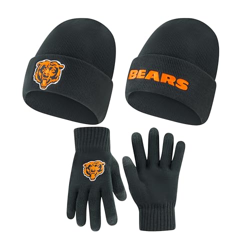 Ultra Game NFL Chicago Bears Beanie & Touch Screen Gloves
