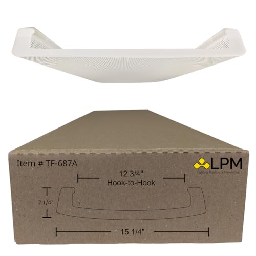 Lighting Plastics of Minnesota 4ft Wrap Around Light Cover Diffuser 15 1/4"" W x 2 1/4"" H x 47 15/16″ L (Between Hook = 12 3/4"") (TF-687A), Clear Prismatic