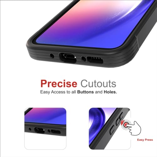 Image of Thermoplastic Polyurethane Case For Samsung Galaxy A34,[Anti-Yellowing Technology] [Military Grade Drop Protection] Shockproof Case Slim Hybrid Phone Case-Carbon Black