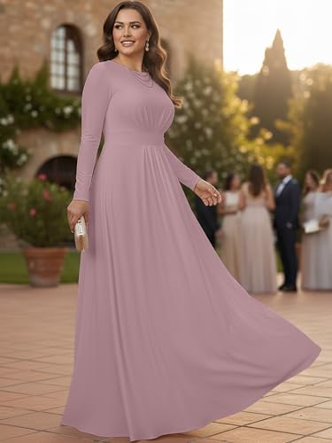 Image of KOH KOH Womens Long Sleeve Flowy Modest Elegant Evening Maxi Dress Gown