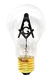 Mandala Crafts E27 3W Freemason Masonic Square and Compasses Emblem Symbol Altar Decor Lodge Light Bulb (Standard Base, 1 Bulb)