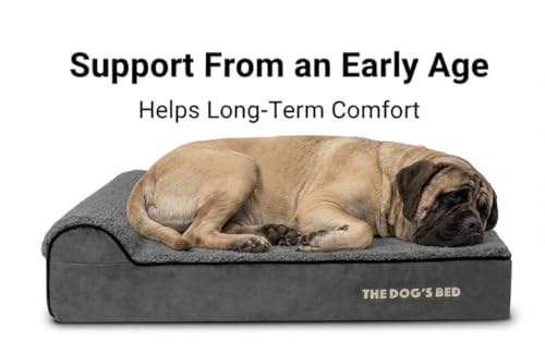 The Dog’s Bed – Orthopaedic Memory Foam Bed with Headrest, Waterproof Washable Cover, Anti-Slip Base, Calming Surface – CertiPUR-Certified Foam, Grey Plush, Large, 15cm Thick - Image 6