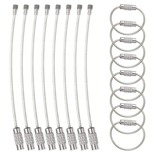 QUARKZMAN 15 Piezas De Portallaves De 3.15 Pulgadas Anillos De Alambre De Acero Inoxidable Para Colgar Etiquetas De Equipaje Llaves Etiquetas De Identificación Color Plata