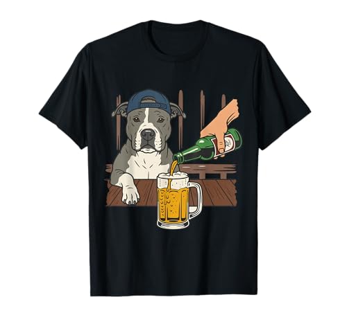 Pit Bull Drinking Beer Funny Dog Meme T-Shirt
