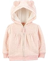 Simple Joys by Carter’s Unisex Baby Pulloverjacke mit Kapuze und Sherpa-Futter, Rosa, 12 Monate